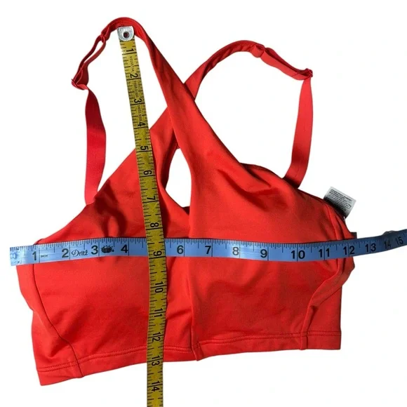 ATHLETA orange cross front cross back high neck swim bikini top size XS NWOT - Picture 5 of 7